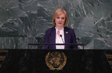 Liz Truss addresses the UN